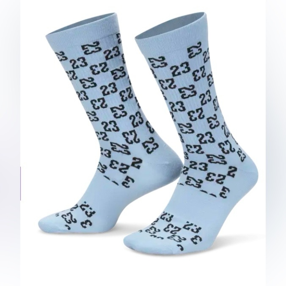 Jordan Everyday Essential Monogram Crew Socks Univ Blue FJ6823-436 Men's Sz 8-12